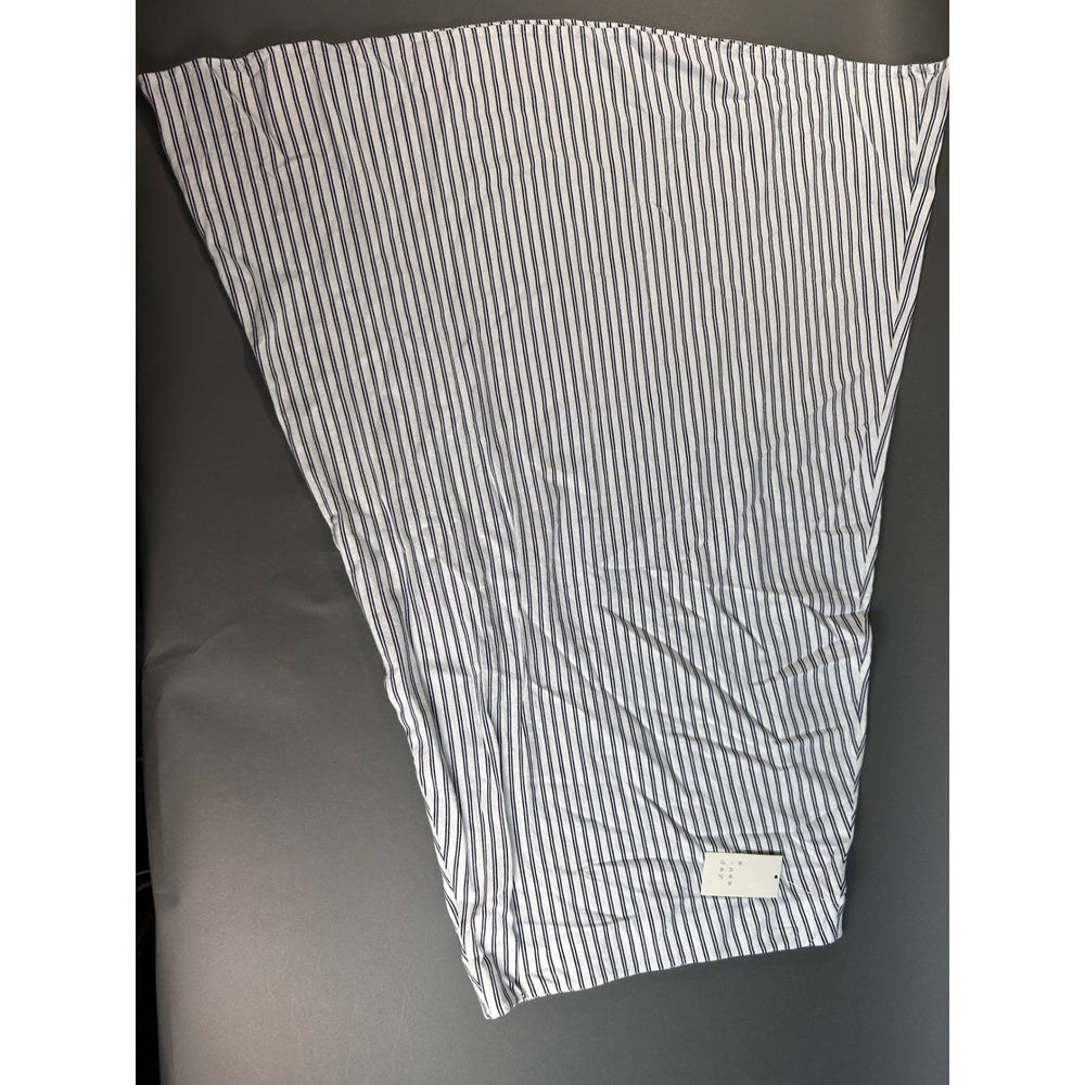 A New Day Womens Blue White Striped Linen Blend Maxi Skirt Size M NWT - Picture 2 of 9